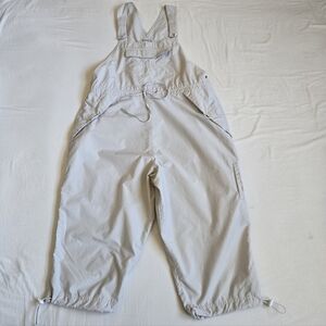 B.C.I. Maternity vintage vtg overalls crop capri length gray lightweight M 8/10